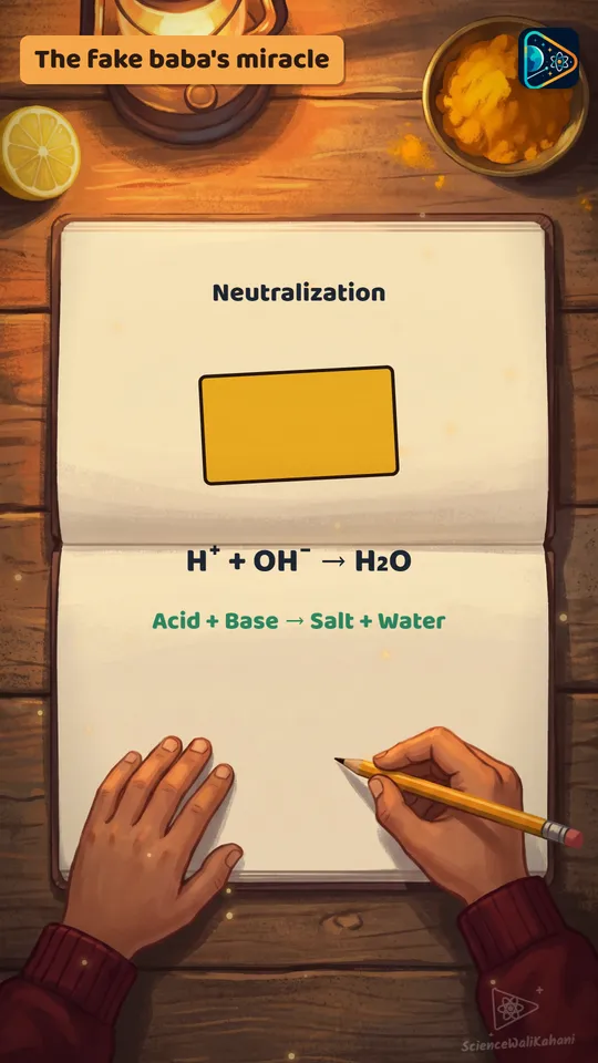 Once the extra OH⁻ is used up, the red goes away.